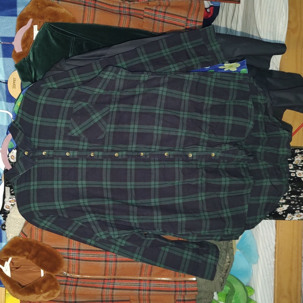 Fashion to Figure Blue and Green Plaid Long Sleeve 2X